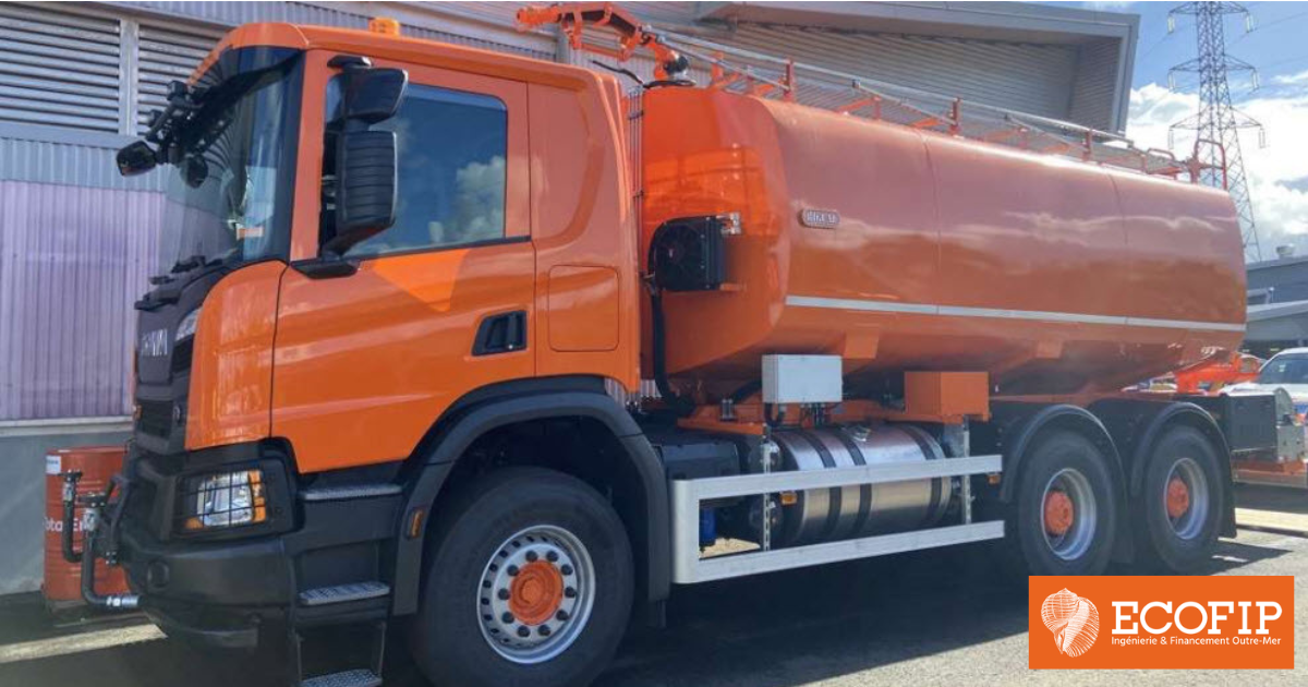 Achat d’un camion arroseur par entreprise Calédonienne. Financement privilégié grâce à ECOFIP NC.